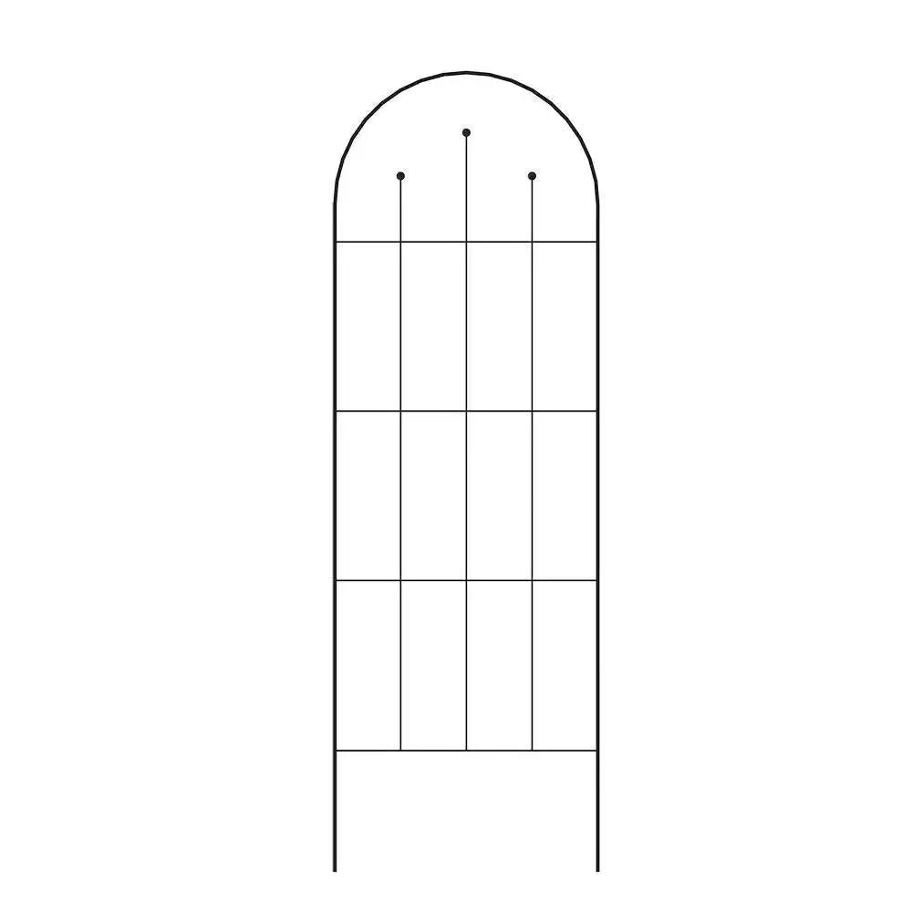 Outdoor 80-inch Tall Garden Trellis in Black Powder Coated Steel Finish by HomePacific