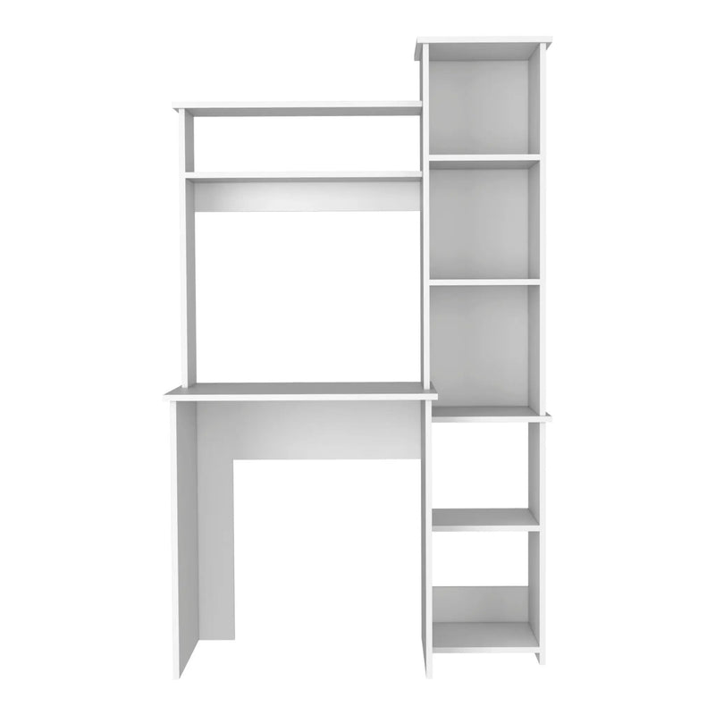 Versalles Writing Desk, Two Superior Shelves, Five Cubbies - White by HouseOfZazla