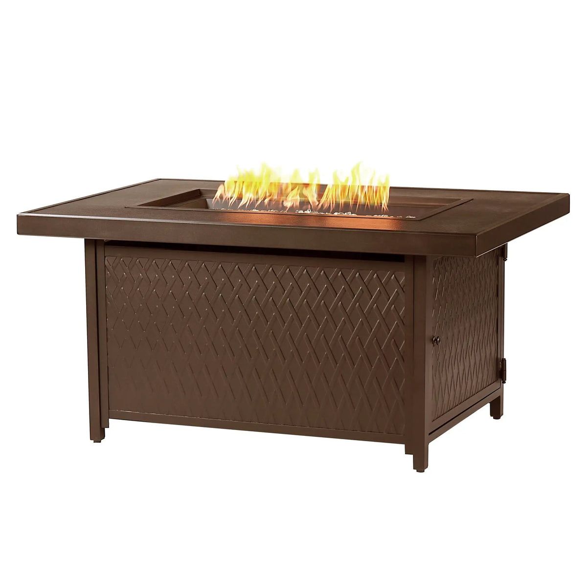 Aluminum 48-in Rectangular Propane Fire Table, Beads, Covers and Lid by Sharicks