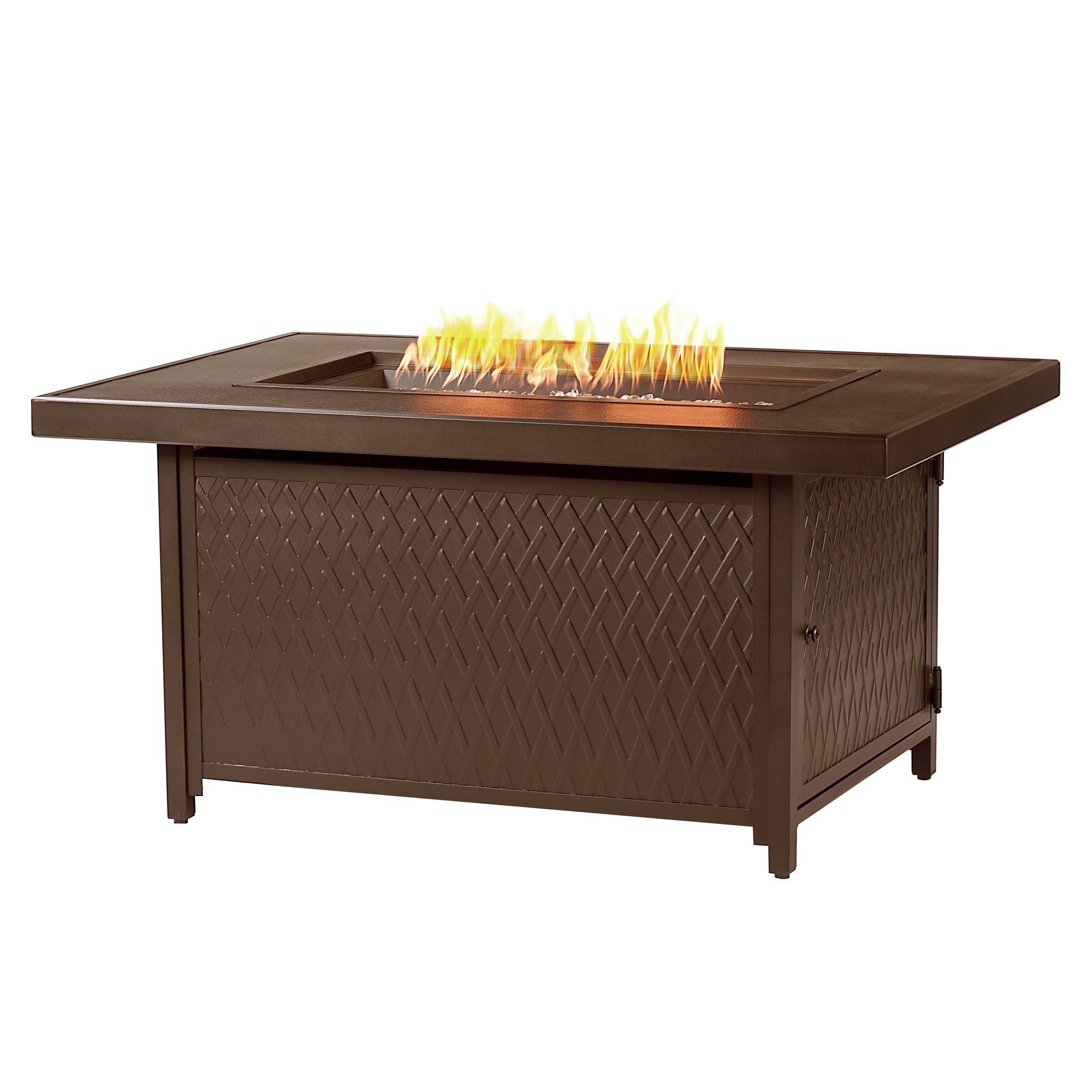 Aluminum 48-in Rectangular Propane Fire Table, Beads, Covers and Lid by Sharicks