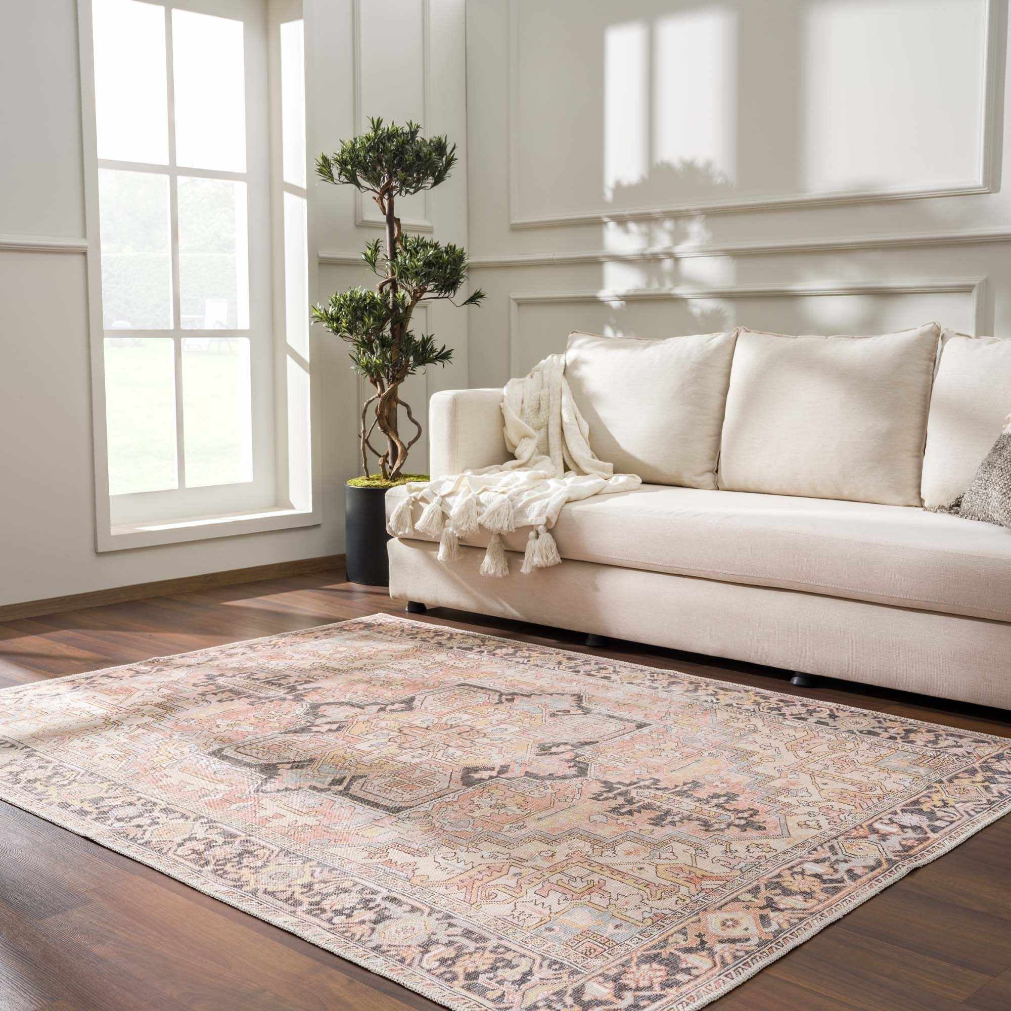Nadia Dust Pink Area Rug - Clearance by Boutique Rugs