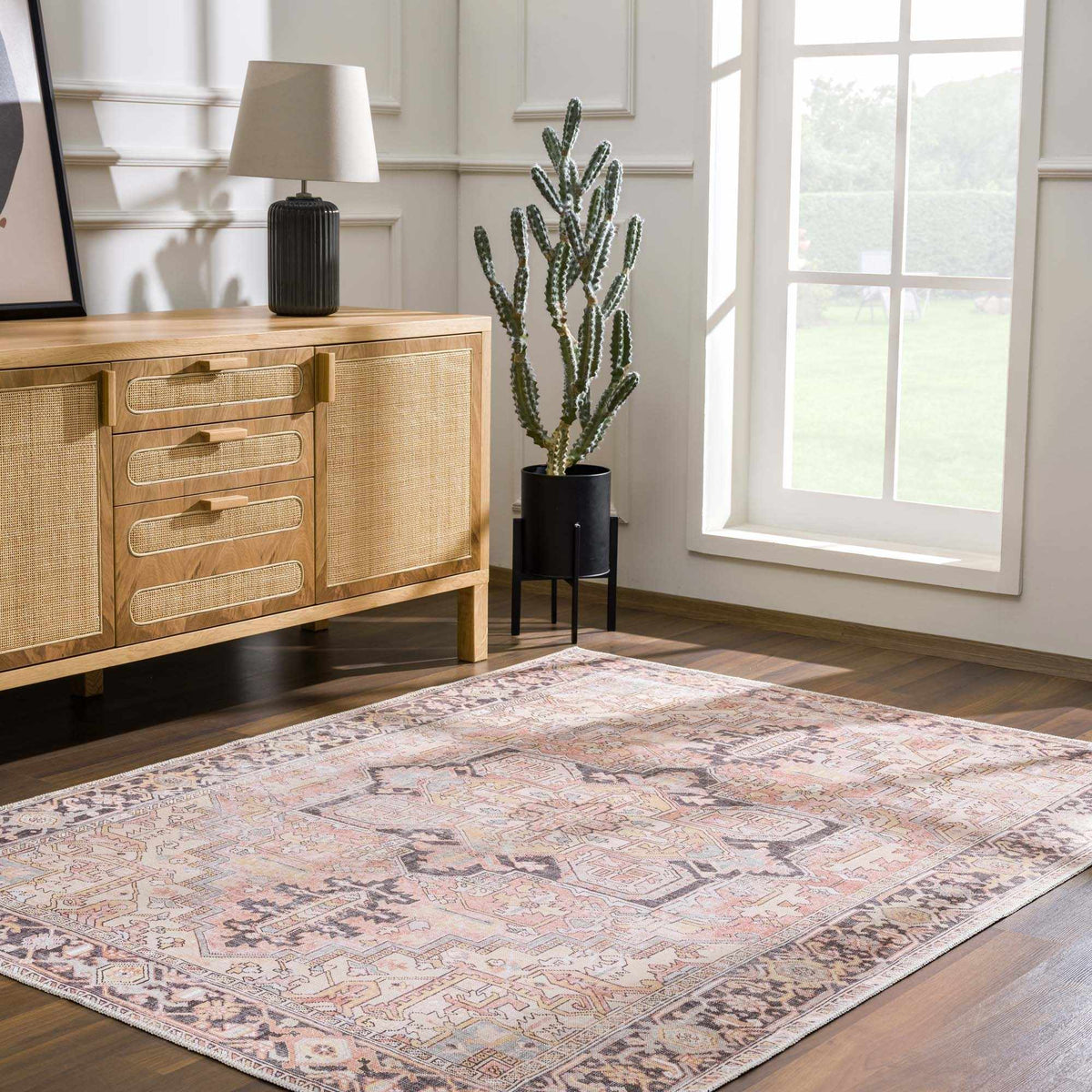 Nadia Dust Pink Area Rug - Clearance, installed in a room 2