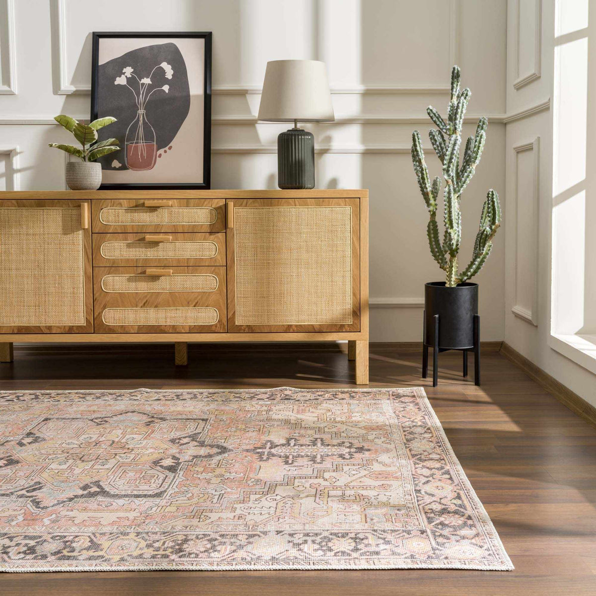 Nadia Dust Pink Area Rug - Clearance, installed in a room 4