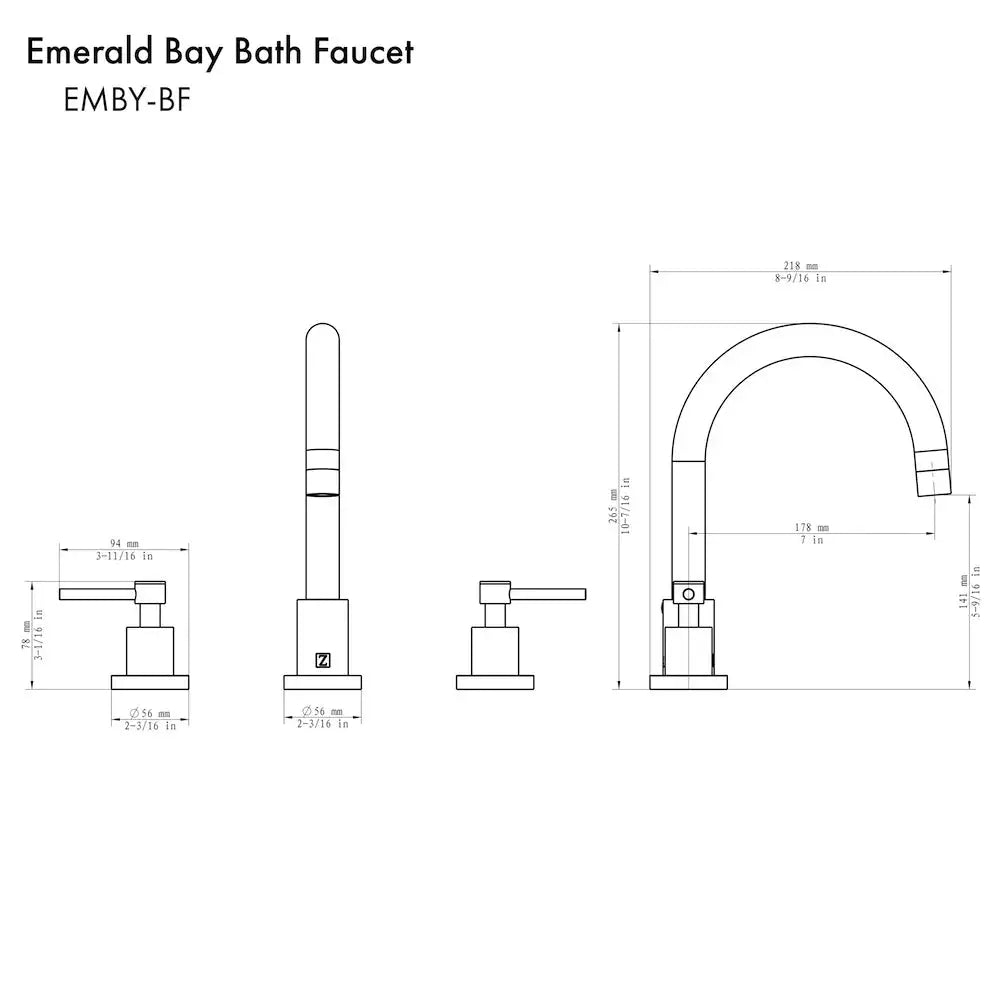 ZLINE Emerald Bay Bath Faucet EMBY-BF-PG by Farmhouse Kitchen and Bath