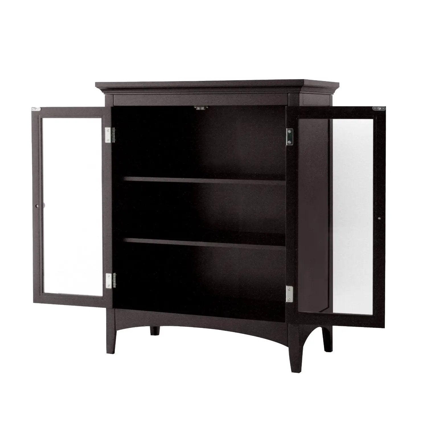 Dark Espresso Freestanding Bathroom Floor Cabinet with Storage Shelves by HomePacific