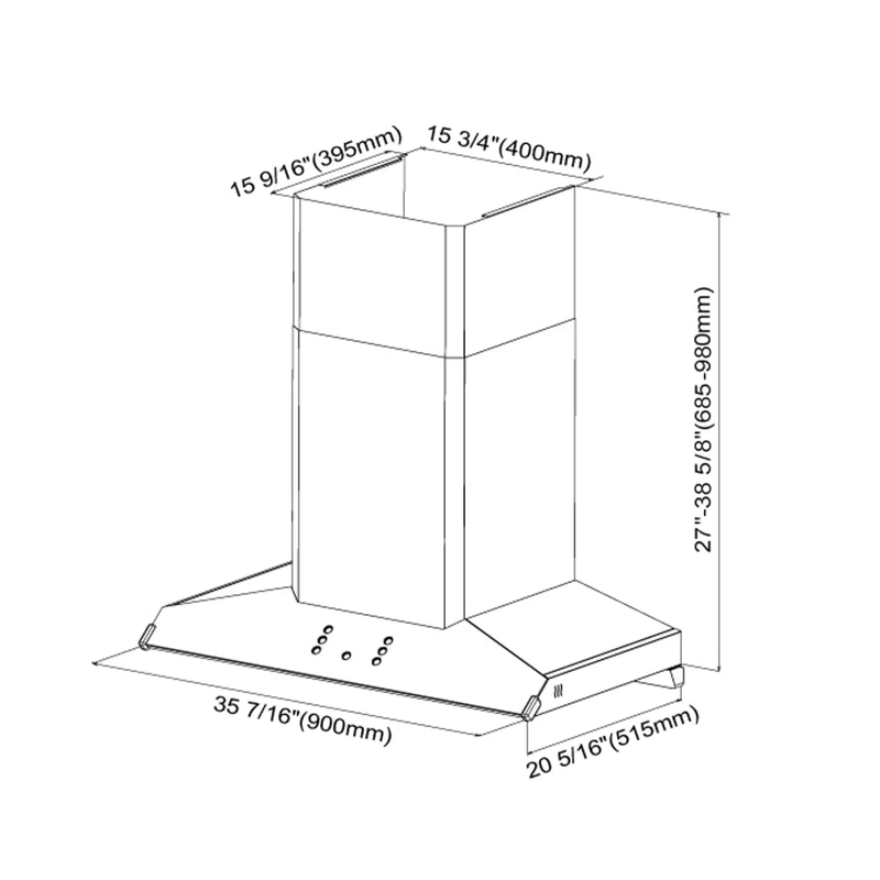 36" Wall Mount Perimeter Vent Series | EMG9030 by FOTILE