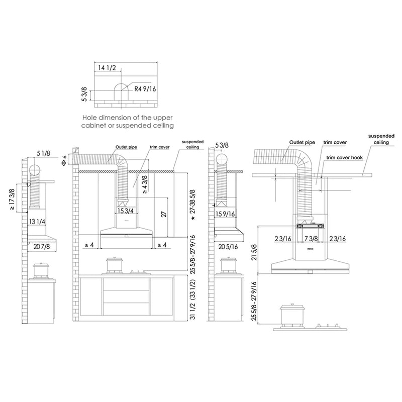 36" Wall Mount Perimeter Vent Series | EMG9030 by FOTILE