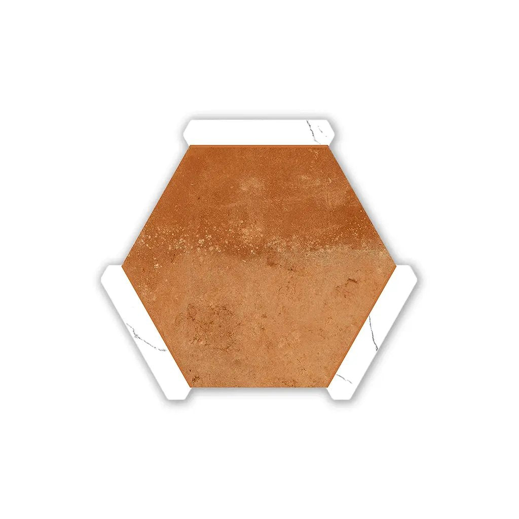 Terra Mauve White 9x10 Matte Hexagon Porcelain Tile (18 pack, 8.07 sq ft/case) by Apollo Tile