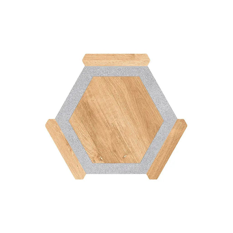 Oak wash Gray 9x10 Matte Hexagon Porcelain Tile (18 pack, 8.07 sq ft/case) by Apollo Tile