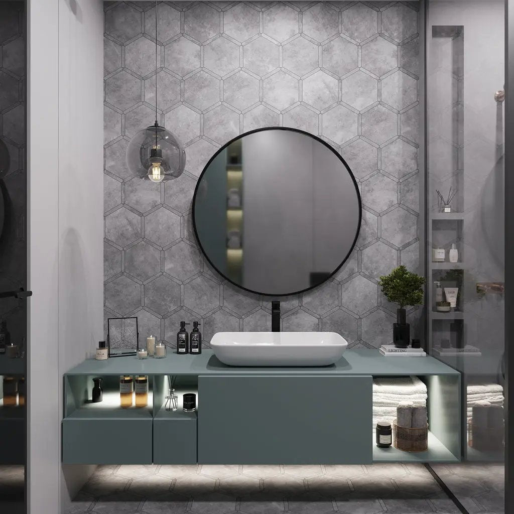 Coin Gray 9x10 Matte Hexagon Porcelain Tile (18 pack, 8.07 sq ft/case) by Apollo Tile