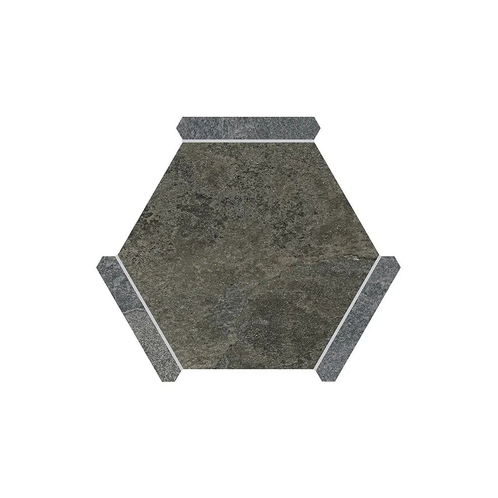 Burnt Umber Brown Gray 9x10 Matte Hexagon Porcelain Tile (18 pack, 8.07 sq ft/case) by Apollo Tile