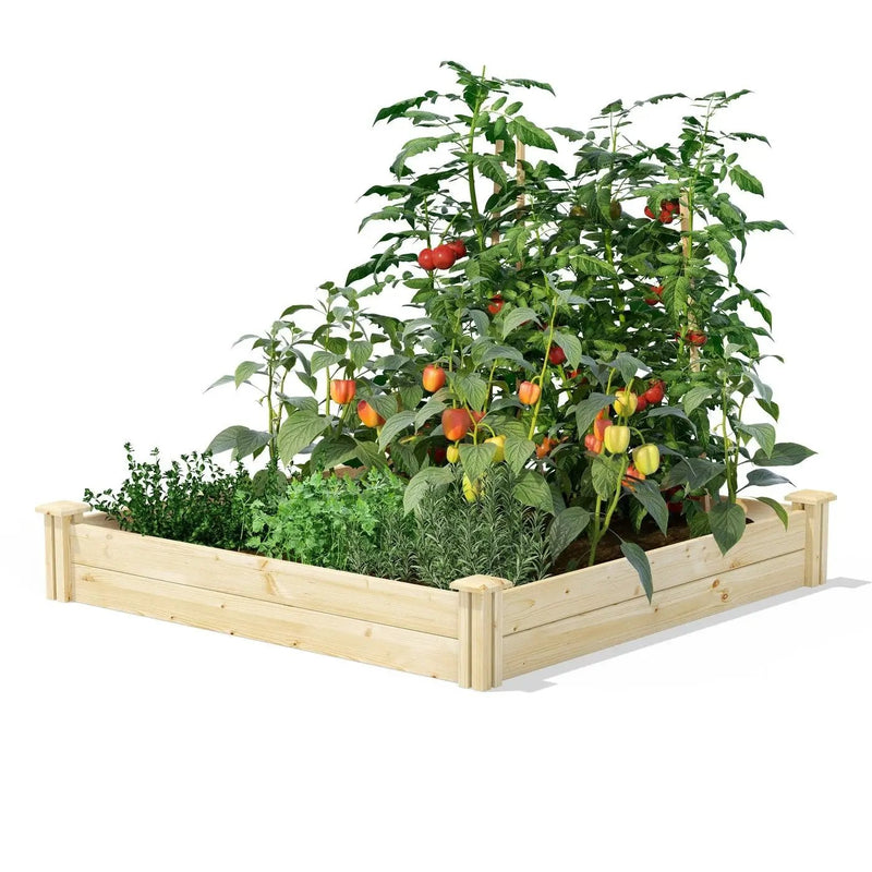 4 ft x 4 ft Pine Wood Raised Garden Bed - Made in USA by HomePacific