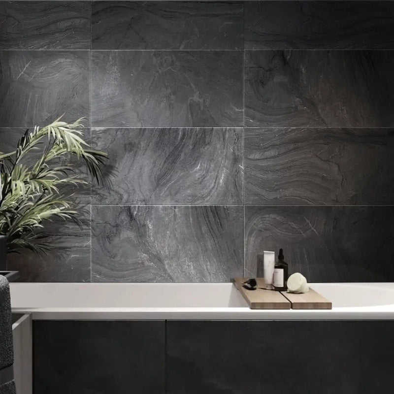 Coal Black 12x24 Field Matte Porcelain Tile (5 pack, 10.763 sq ft/case) by Apollo Tile