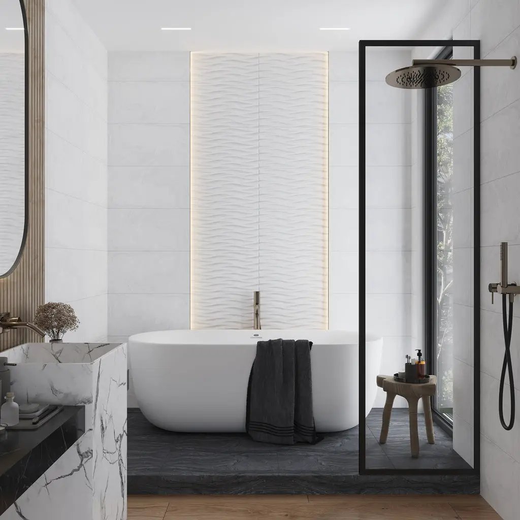 White 12x24 Field Matte Porcelain Tile (5 pack, 10.763 sq ft/case) by Apollo Tile