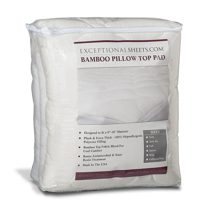 King size Plush Bamboo Baffle Box Stitch Mattress Pad / Topper by HomePacific