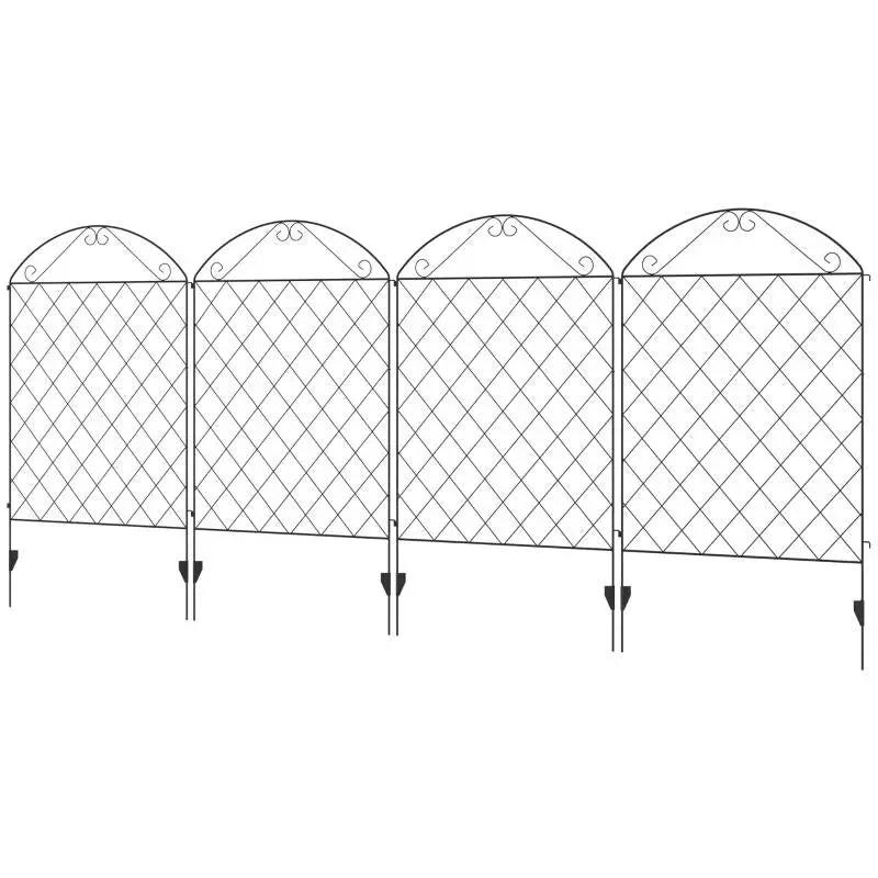 4 Pack Steel Foldable Fence Arch Trellis Panel Animal Barrier by HomePacific