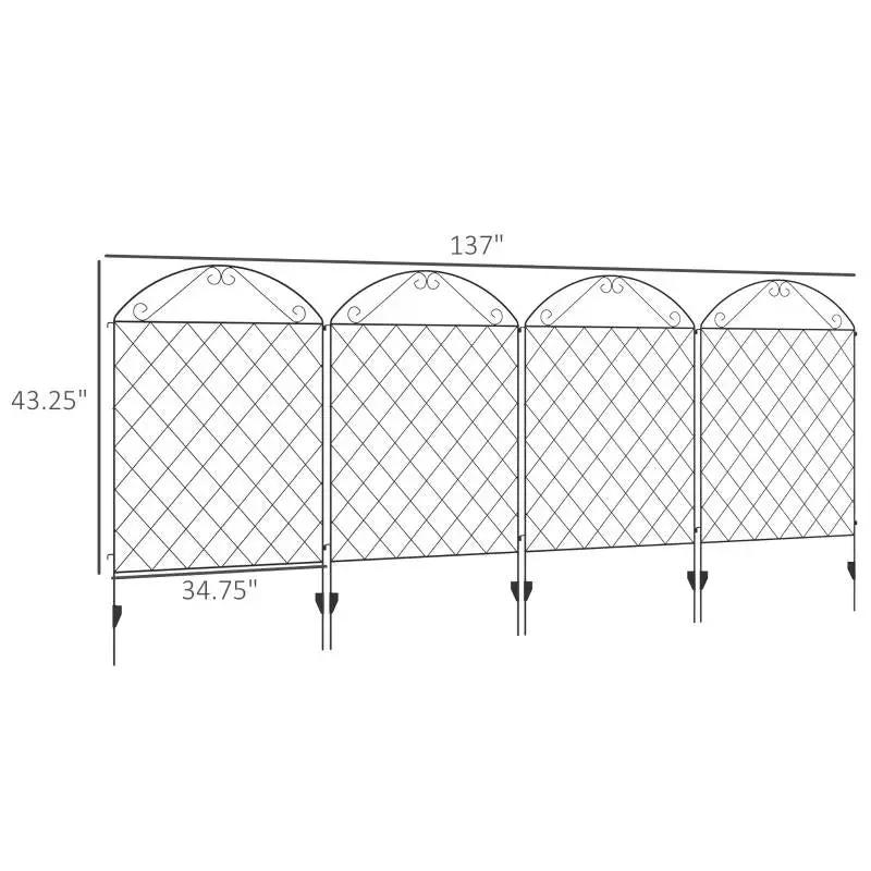 4 Pack Steel Foldable Fence Arch Trellis Panel Animal Barrier by HomePacific