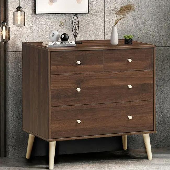 Espresso Modern FarmHome 4 Drawer Easy Glide Storage Dresser by HomePacific