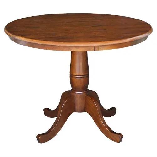 Round 36-inch Pedestal Dining Table in Espresso Finish by HomePacific