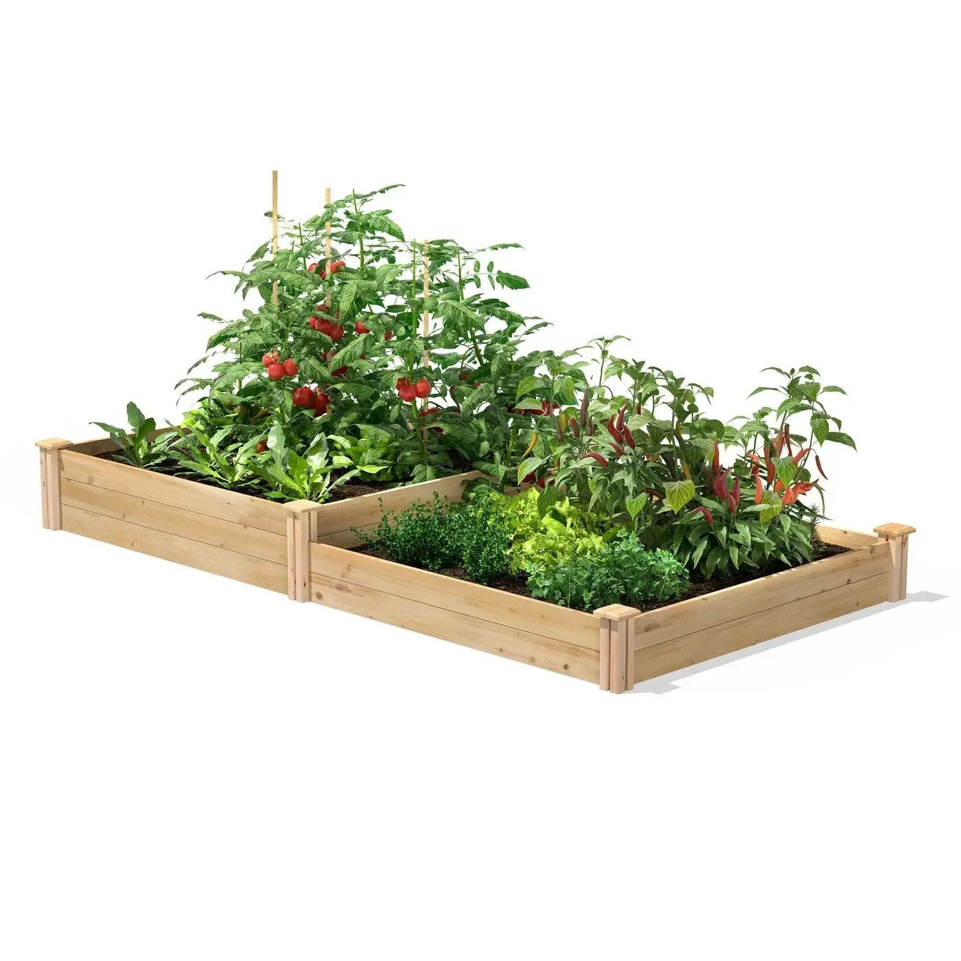 4 ft x 8 ft Cedar Wood 2 Tier Raised Garden Bed - Made in USA by HomePacific