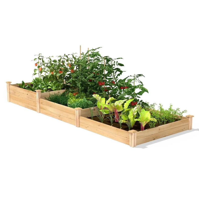 4 ft x 12 ft Cedar Wood 3 Tier Raised Garden Bed - Made in USA by HomePacific