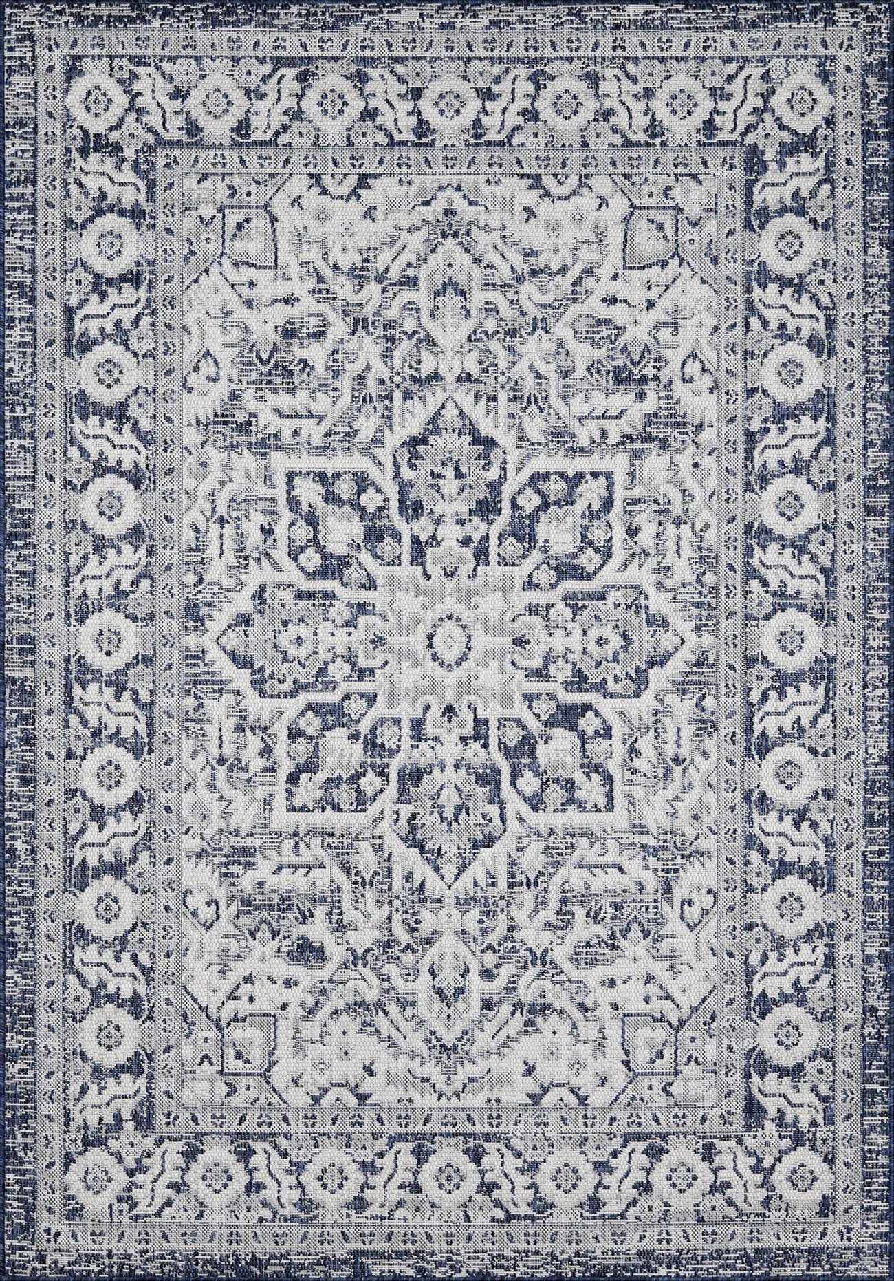 Etoile Navy Blue Performance Outdoor Rug by Boutique Rugs