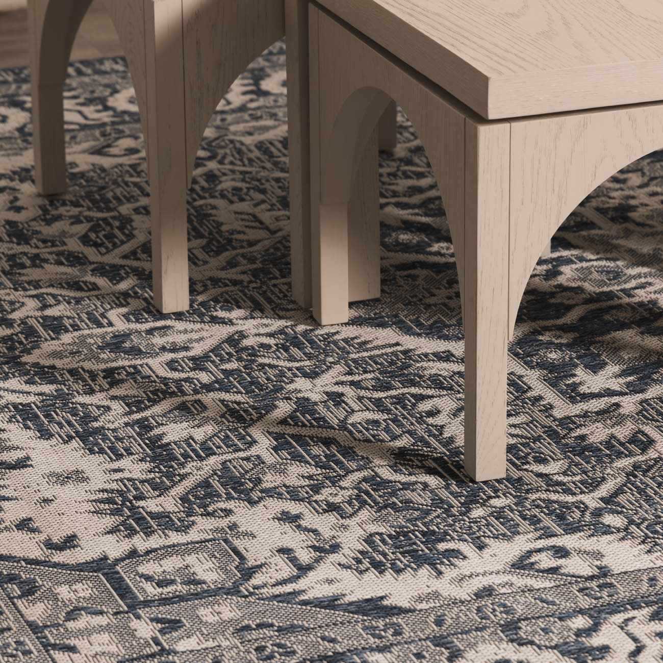 Etoile Navy Blue Performance Outdoor Rug by Boutique Rugs