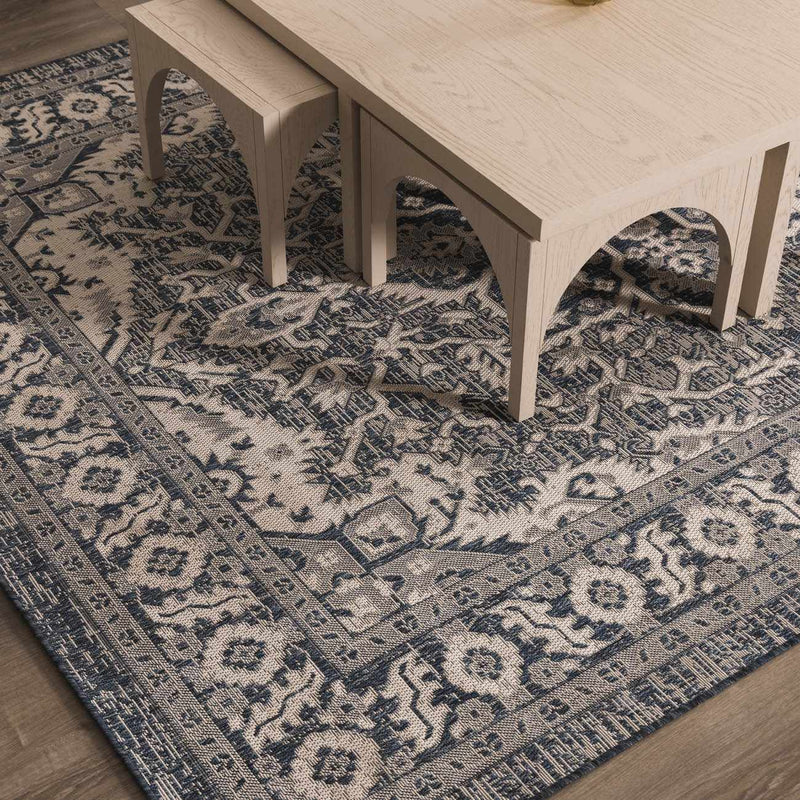 Etoile Navy Blue Performance Outdoor Rug by Boutique Rugs