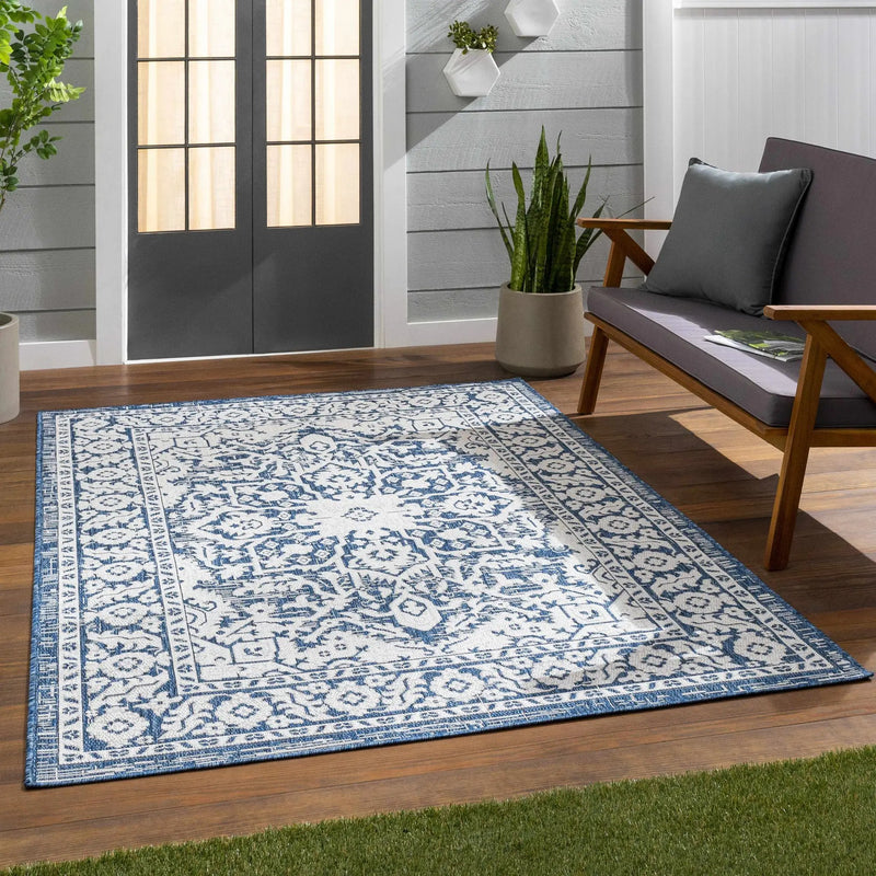 Etoile Navy Blue Performance Outdoor Rug by Boutique Rugs