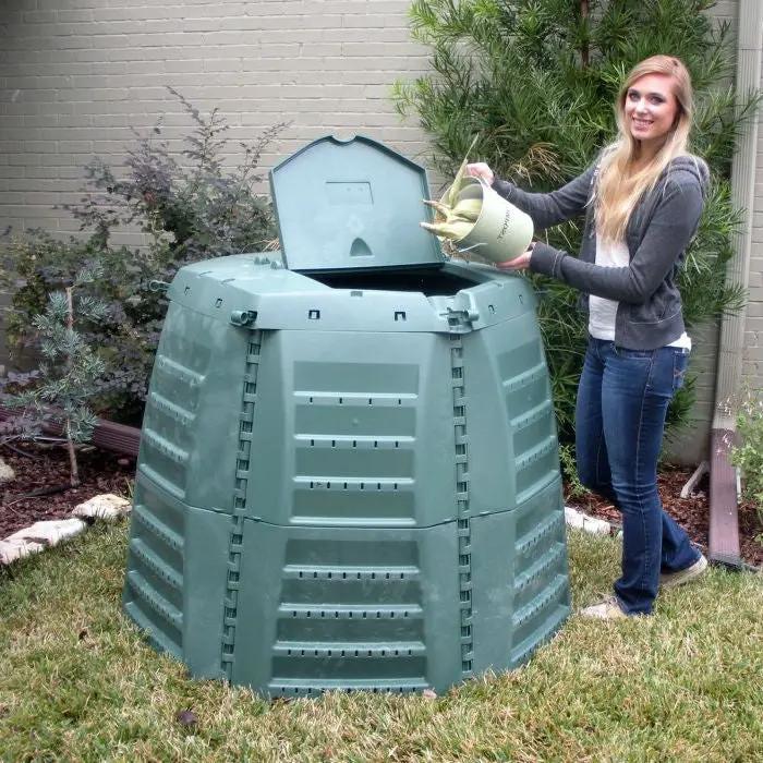 Green Recycled Plastic 267 Gallon Compost Bin for Home Composting by HomePacific