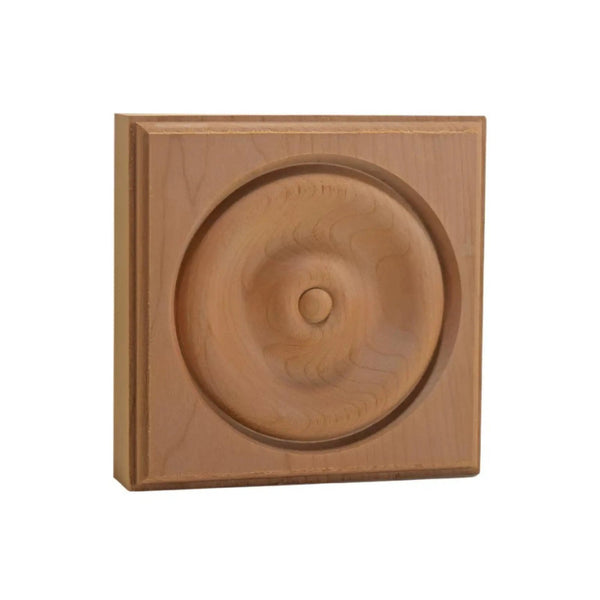 EWAP40 Rosette Casing Corner Block 1 inch x 4 inch Square Unfinished, photo 2 of 6