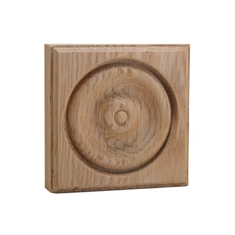 EWAP40 Rosette Casing Corner Block 1 inch x 4 inch Square Unfinished by NewMouldings