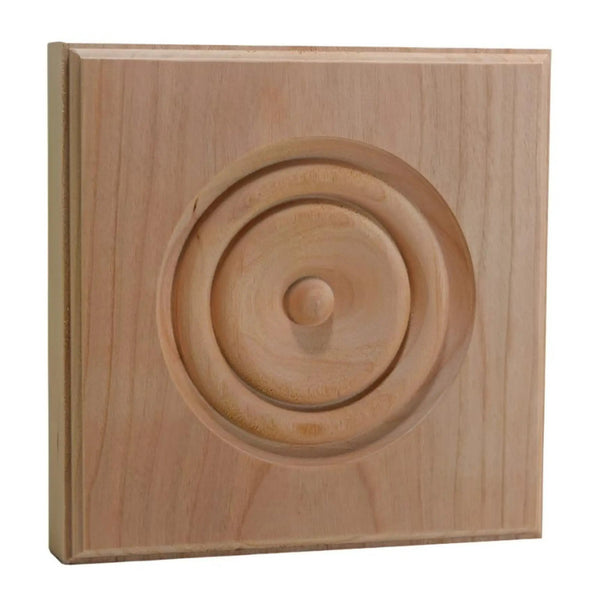EWAP90 Rosette Casing Corner Block 1 inch x 5-1/2 inch Square Unfinished, photo 2 of 5