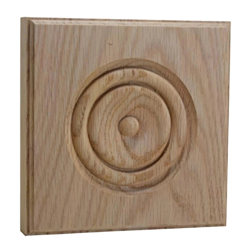 EWAP90 Rosette Casing Corner Block 1 inch x 5-1/2 inch Square Unfinished by NewMouldings