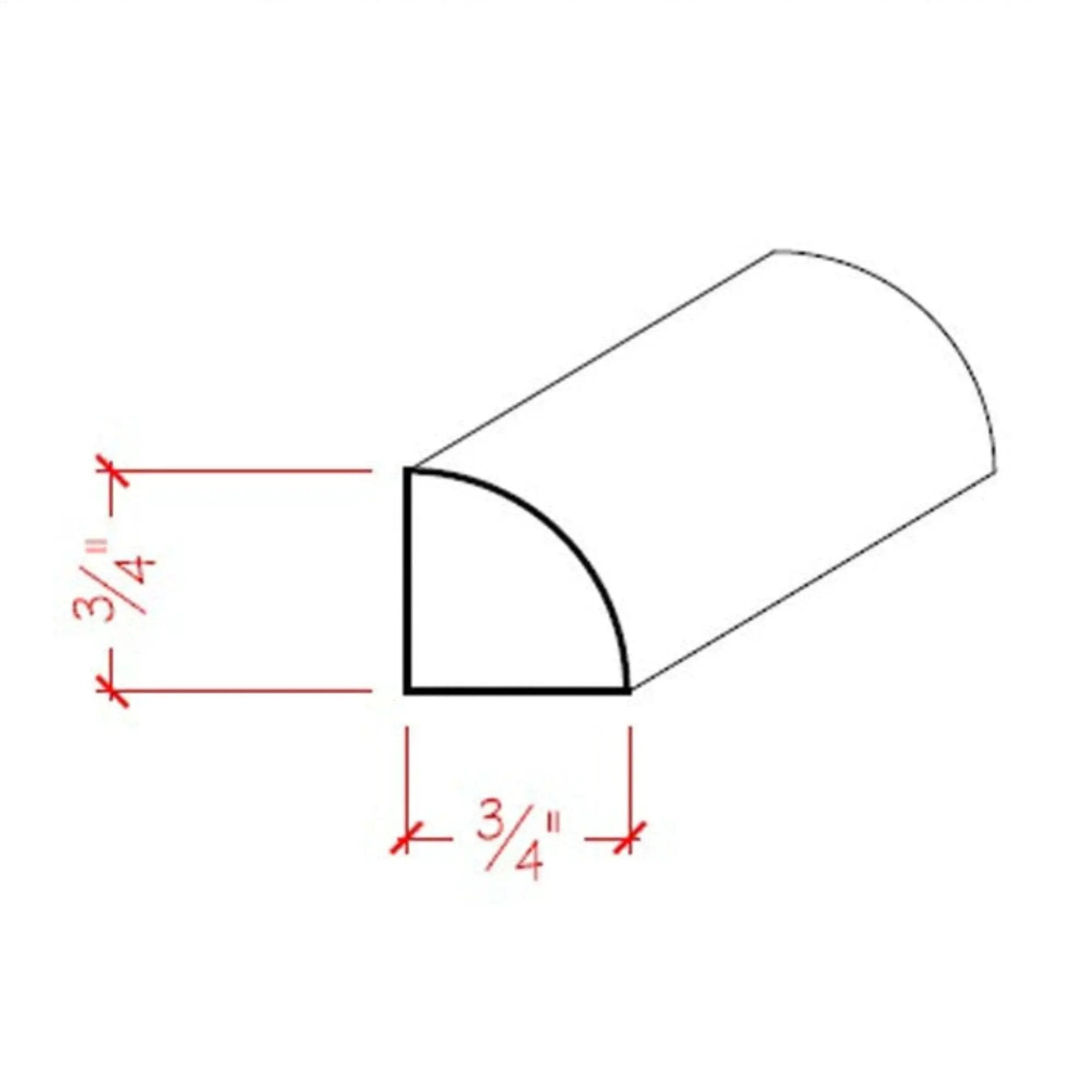 EWBS12 Baseboard Shoe 3/4" x 3/4" Quarter Round. Unfinished by NewMouldings