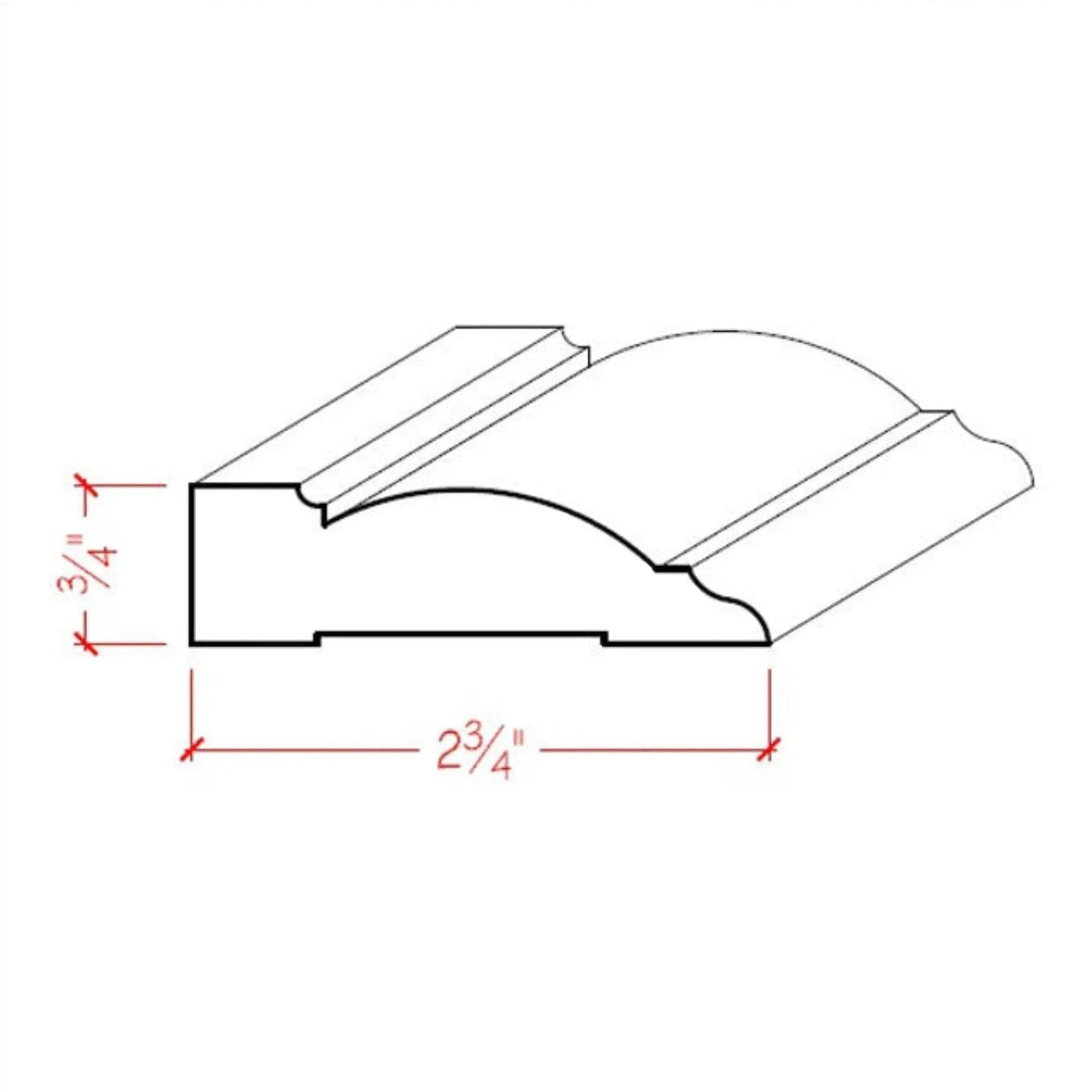 EWCA32 Transitional Casing Trim 2-3/4" wide x 3/4" Unfinished by NewMouldings