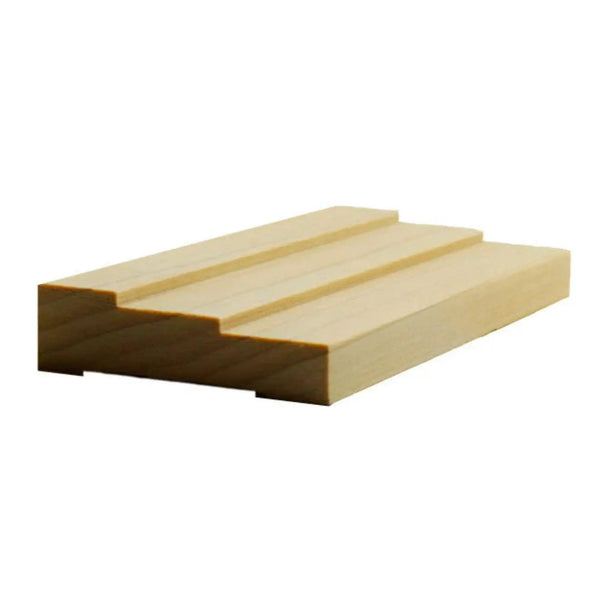 EWCA34 Contemporary 2-1/2" wide x 3/4" Stepped Casing. Unfinished Trim