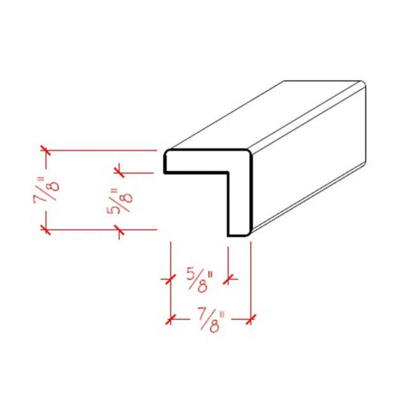 EWCG11 Corner Guard Molding 7/8" x 7/8" Trim. Unfinished by NewMouldings