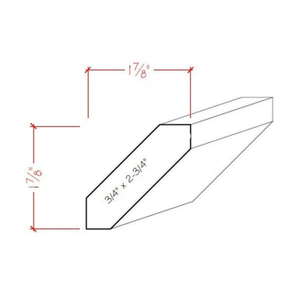 EWCR37 Crown 3/4" x 2-3/4" Unfinished 1-7/8" High x 1-7/8" Deep, photo 2 of 7