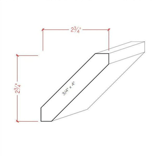 EWCR38 Crown 3/4" x 4" Unfinished 2-3/4" High x 2-3/4" Deep, photo 2 of 7