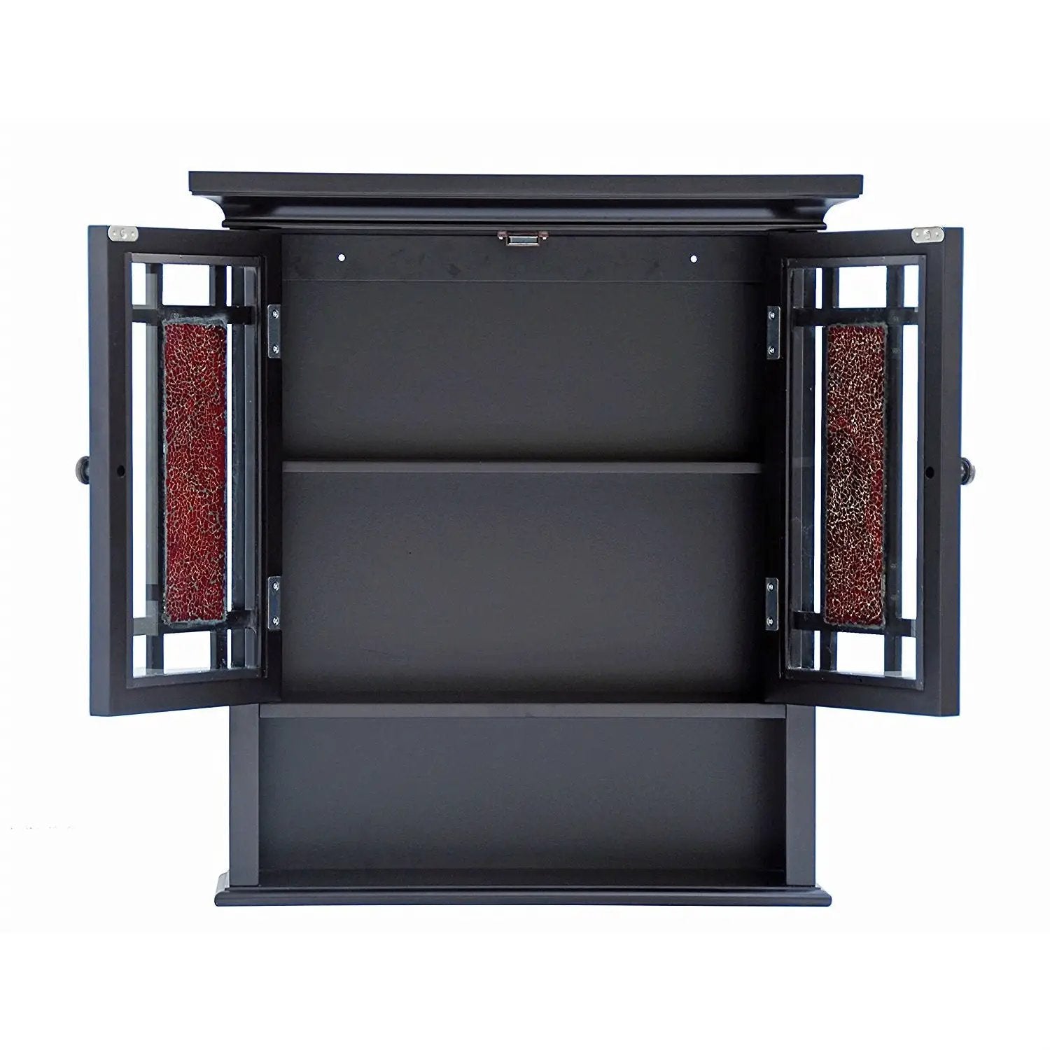 Espresso Bathroom Wall Cabinet with Amber Mosaic Glass Accents by HomePacific