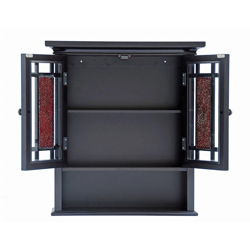Espresso Bathroom Wall Cabinet with Amber Mosaic Glass Accents by HomePacific