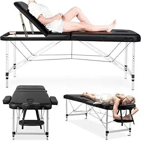 Black Extra Wide Adjustable Portable Massage Tattoo Folding Table by HomePacific