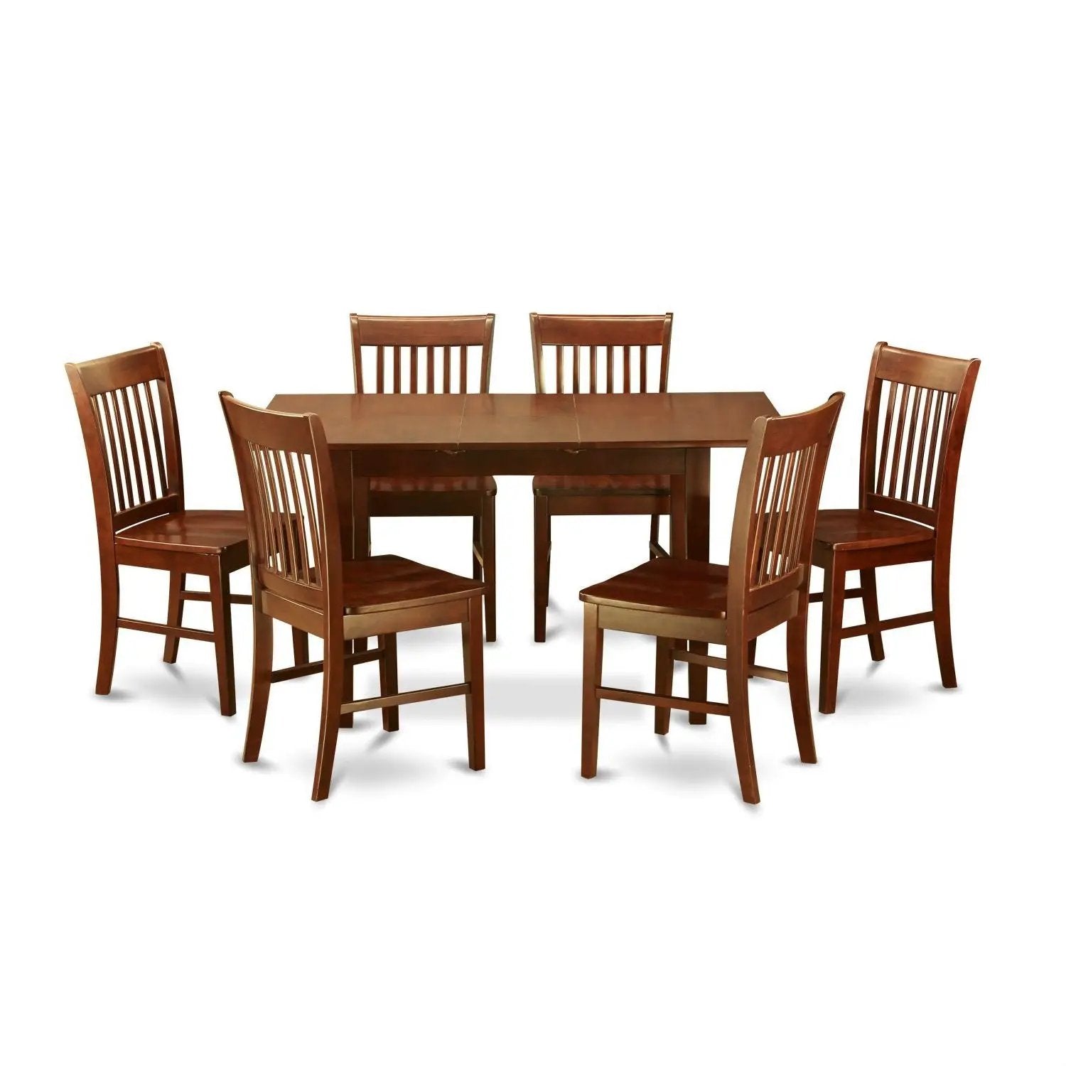Mission Style 7-piece Dining Set in Mahogany Wood Finish by HomePacific
