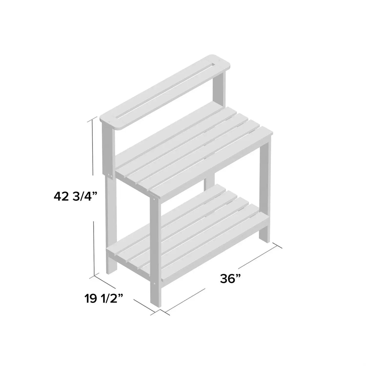Solid Meranti Wood Outdoor Garden Potting Bench Table with Bottom Shelf by HomePacific