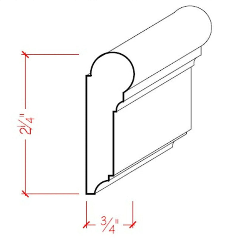 EWPC12 Picture Hanging Rail 2-1/4" Tall x 3/4" Moulding. Unfinished by NewMouldings