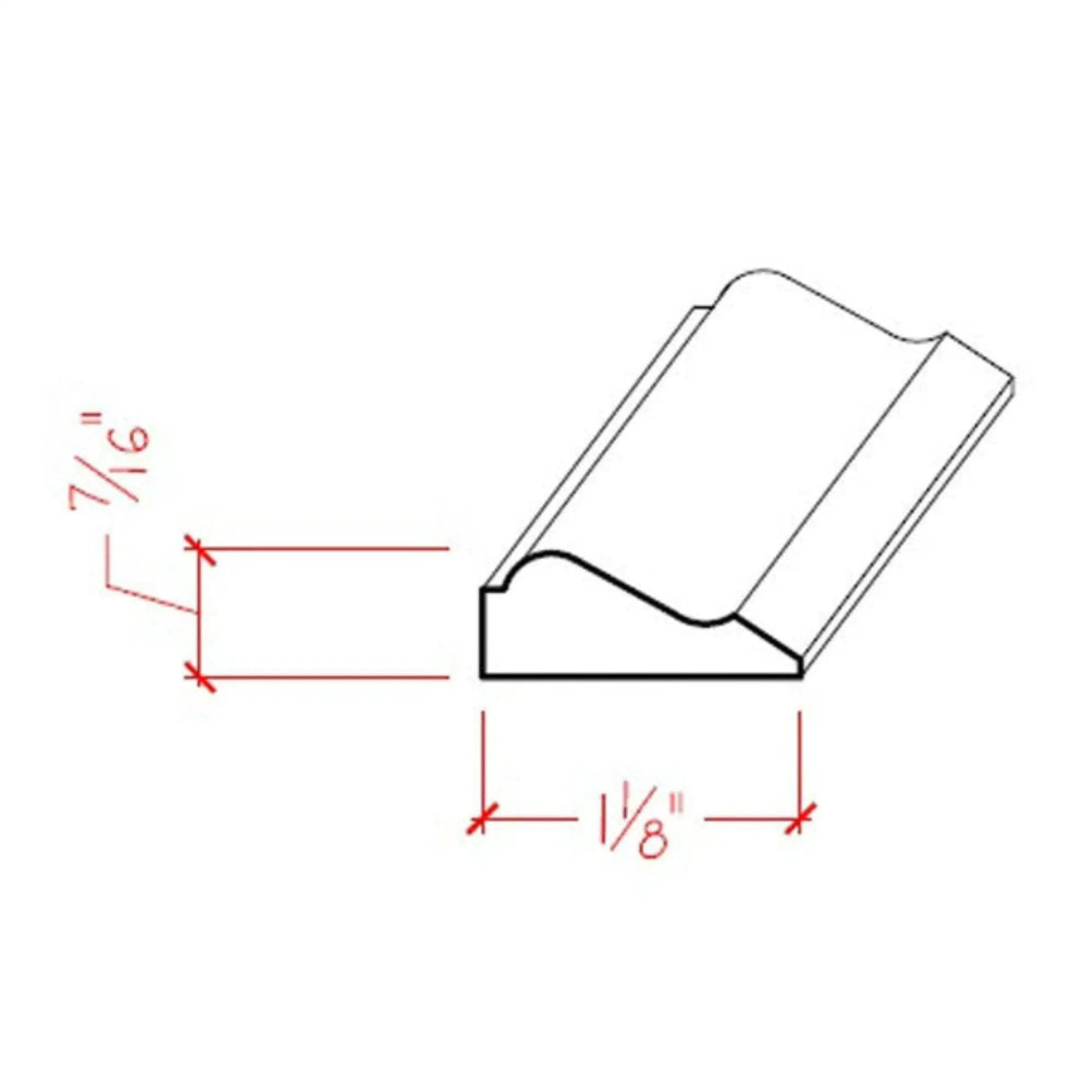 EWPM38 Colonial Panel Molding 1-1/8" wide x 7/16" Trim. Unfinished by NewMouldings