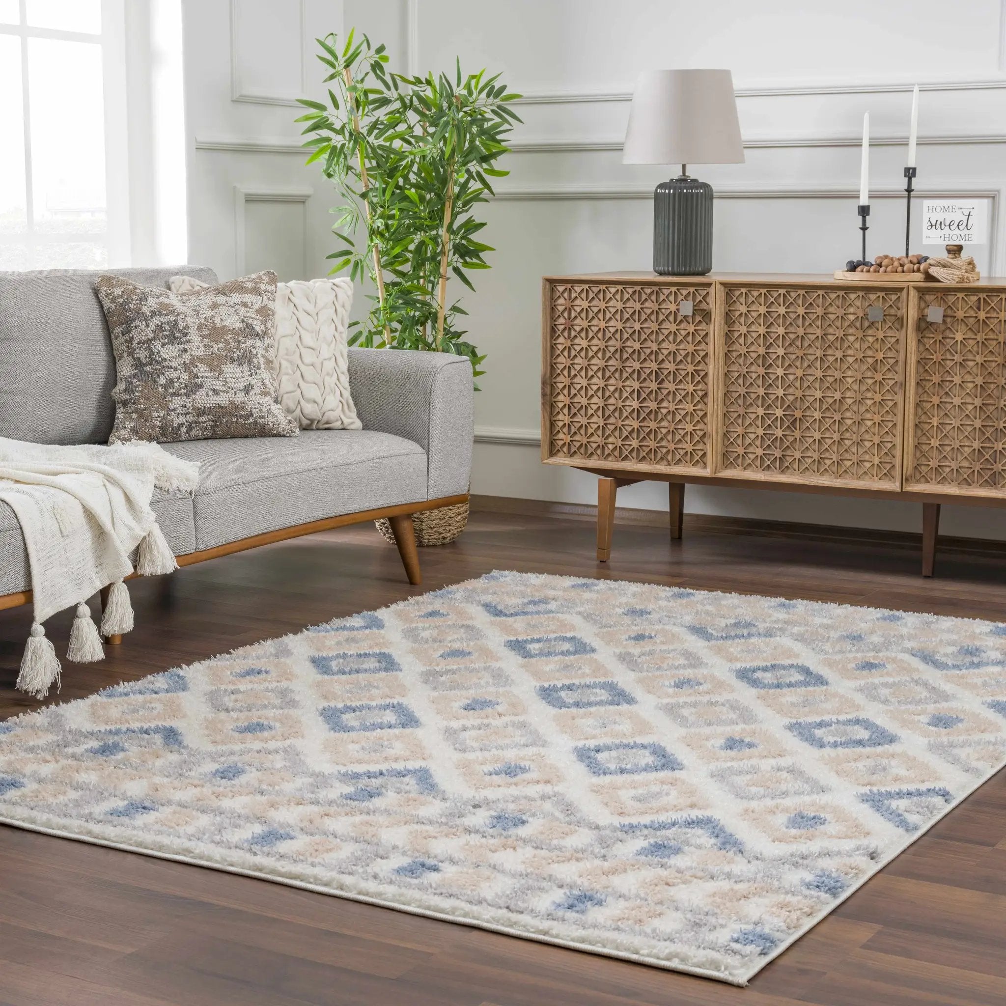 Eivin Pink & Blue Area Rug - Clearance by Boutique Rugs