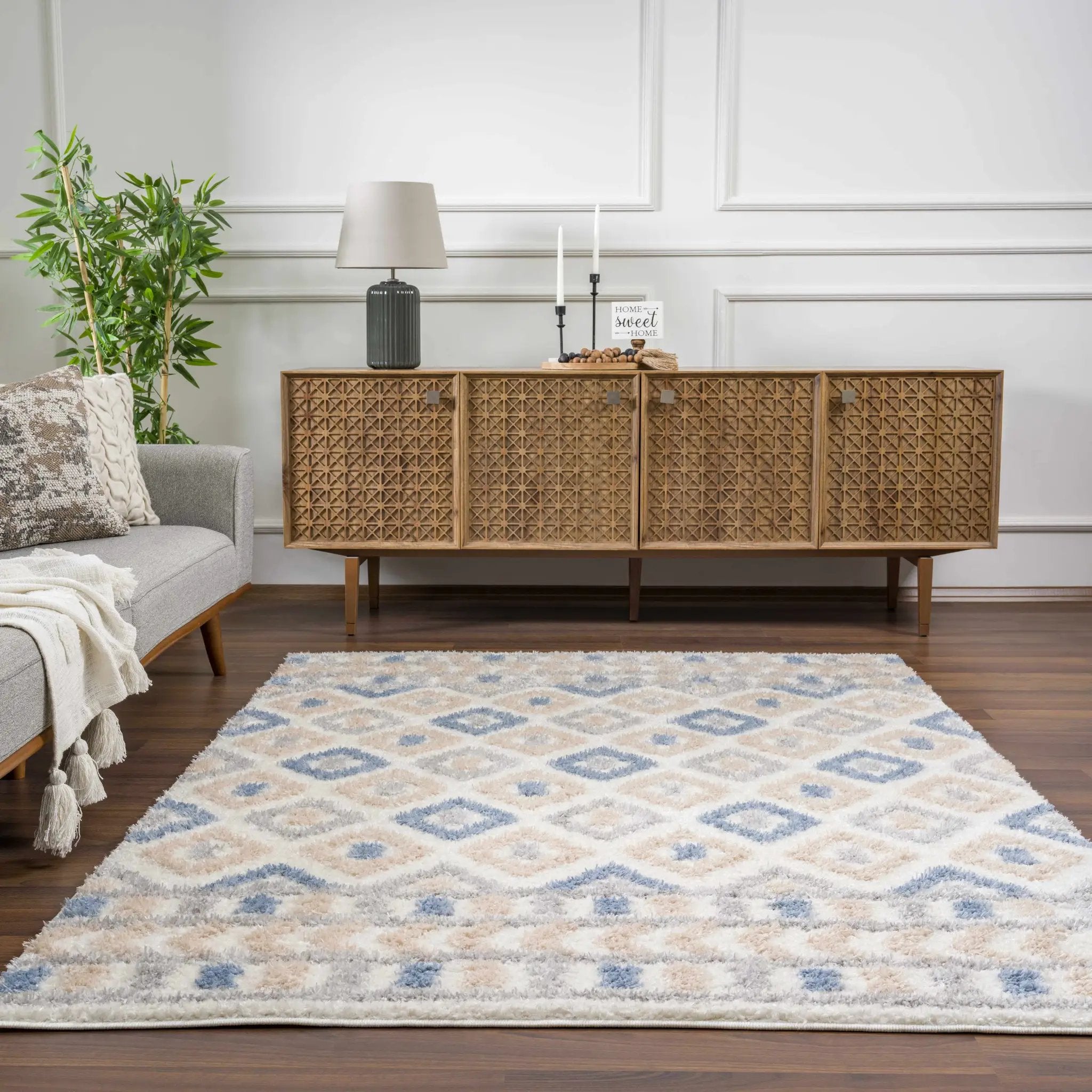 Eivin Pink & Blue Area Rug - Clearance by Boutique Rugs