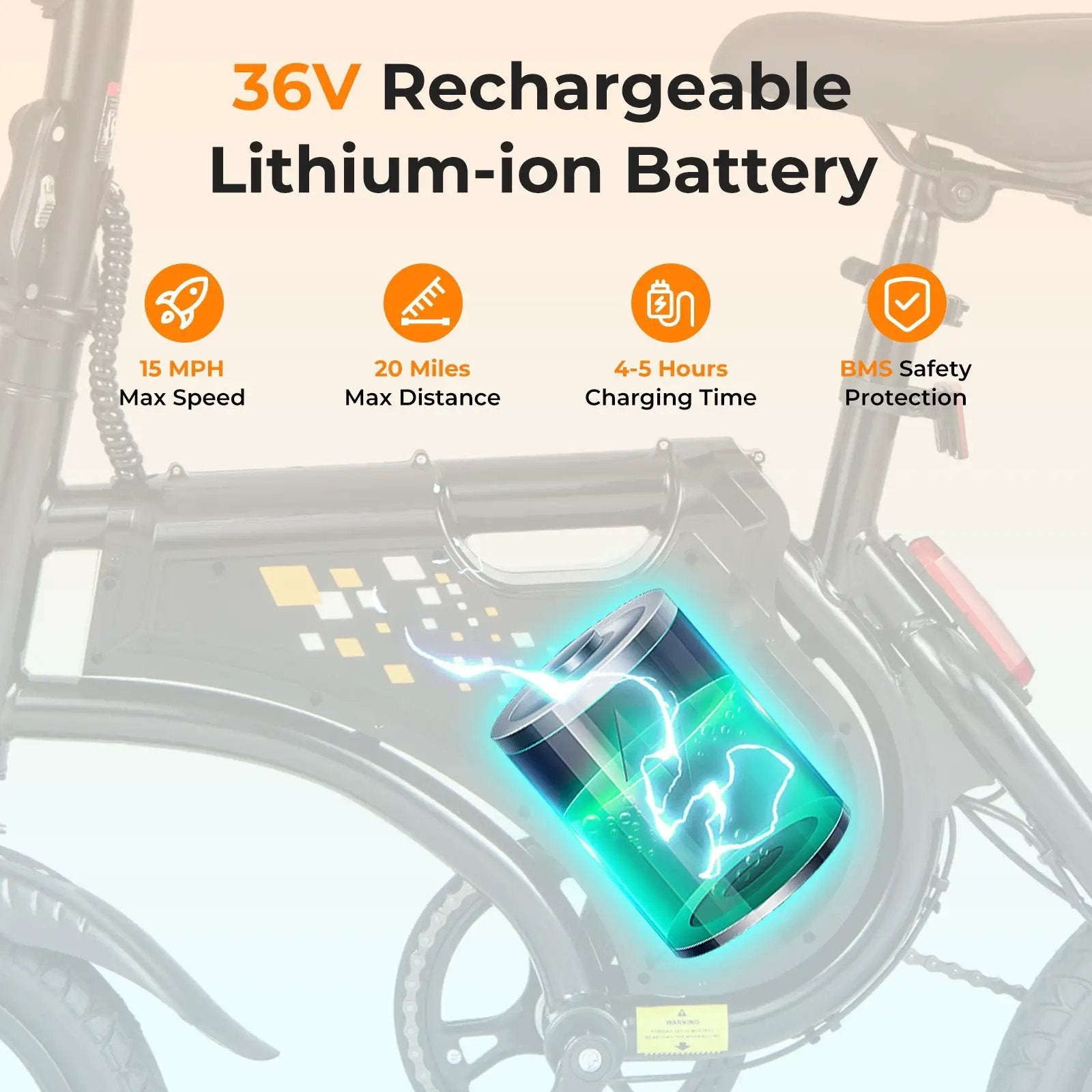 Electric Bike for Adults Folding Electric Bicycle with 350W Motor and 36V Battery by DirectDeals